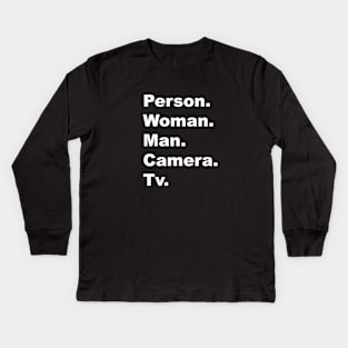 person woman man camera tv Kids Long Sleeve T-Shirt